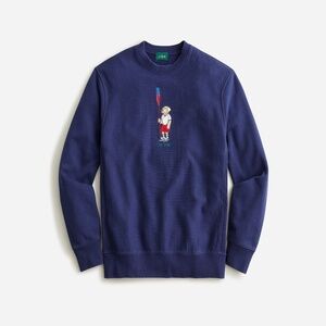 J.Crew Heritage 14 oz. Fleece Embroidered Oarsman Dog Sweatshirt in Blue size XL